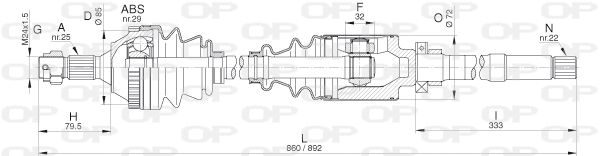 OPEN PARTS Piedziņas vārpsta DRS6271.00